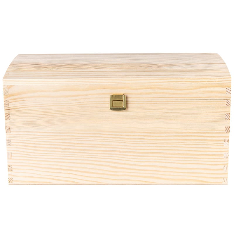 Creative Deco Large Wooden Storage Box Unpainted with Hinged Lid | 13.58 x 9.84 x 7.55 in | Keepsake Treasure Chest Trunk | Perfect Memory Box for Toys, Tools, Arts & Crafts or as a Gift Christmas Box - Image 4